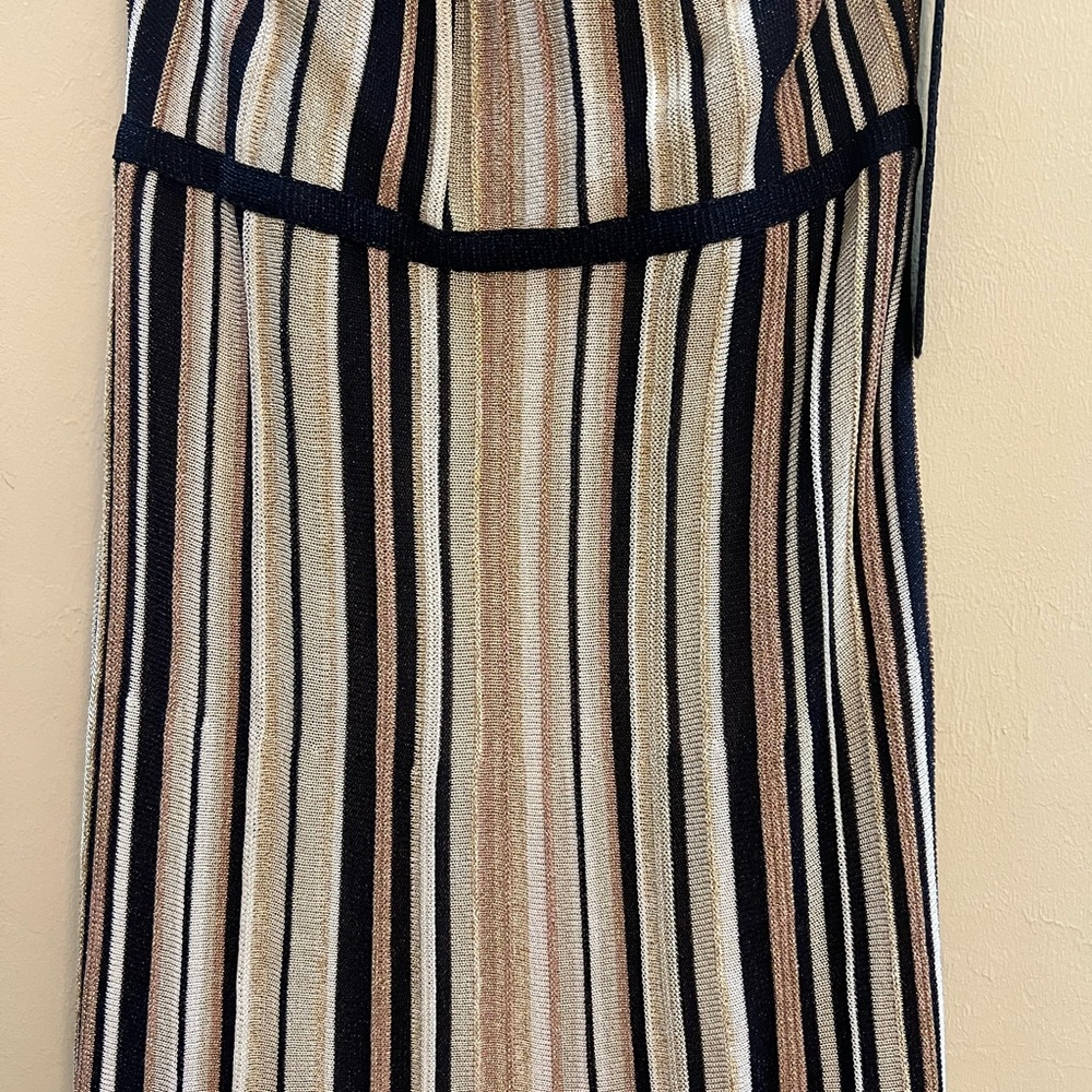 St. John Striped Metallica halter Sleeveless Maxi Dress size 0 NWT - Picture 14 of 16